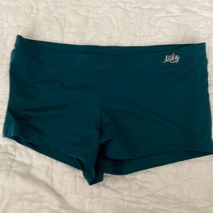 Mika Yoga Wear Shorts Briefs S/M Teal Green Blue